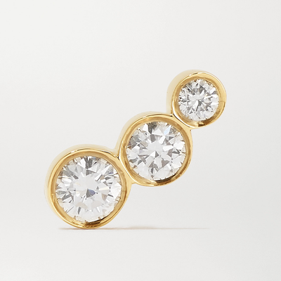 Croissant Trois 18-Karat Gold Diamond Earring from Sophie Bille Brahe