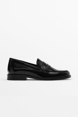 Leather Penny Strap Loafers from Massimo Dutti