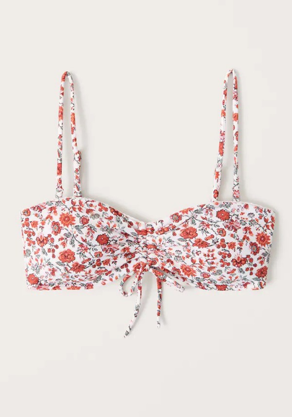 Cinched Front Bandeau Swim Top