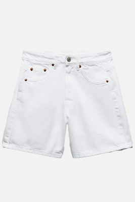 Mid-Rise Denim Bermuda Shorts from Zara