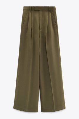 Straight Pleated Trousers 