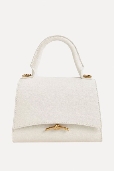 Huxley Metallic Push-Lock Top Handle Bag from Charles & Keith