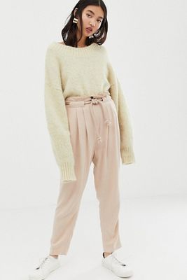 Gutsy Line Tapered Trousers with Rope Belt from ASOS Design