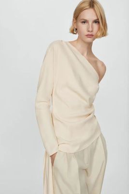 Asymetric Blouse With Draped Detail from Mango