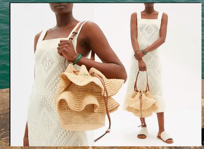 Tiered-Ruffled Raffia Basket Bucket Bag, £1,150 | Loewe x Paula's Ibiza