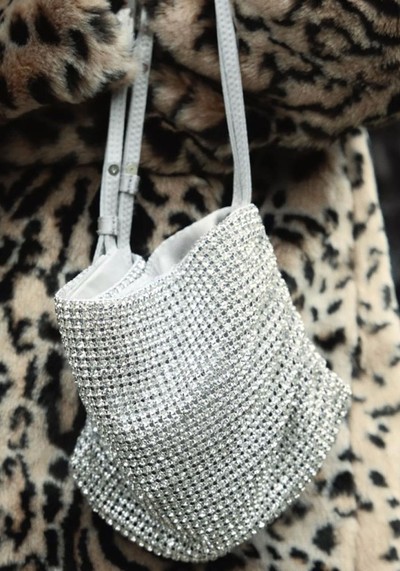 Mini Bucket Bag With Rhinestones