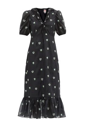 Oakley Floral-Embroidered Voile  idi Dress