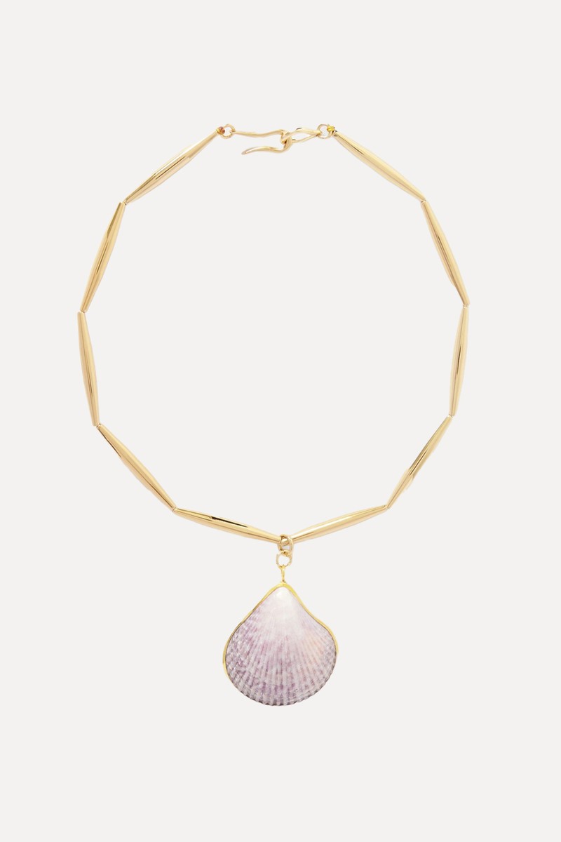 Lumia Theia Gold-Plated & Shell Necklace from TOHUM