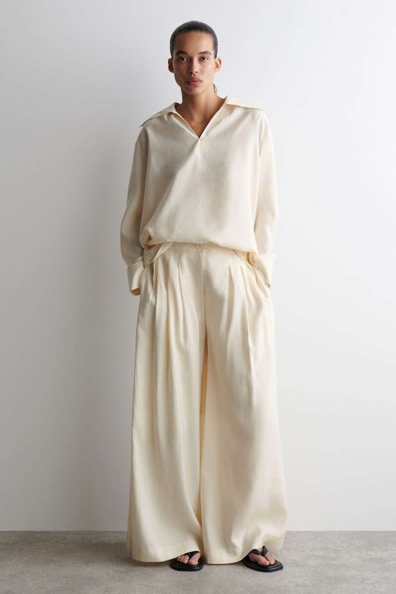 Pleated Modal Wide-Leg Trousers from COS