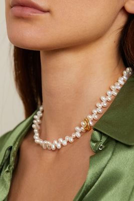 La Calliope Gold-Plated Pearl Necklace, Alighieri | £250 