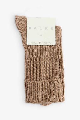 Ribbed-Cuff Wool-Blend Socks from Falke