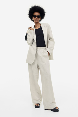 Linen Blend Pull On Trousers