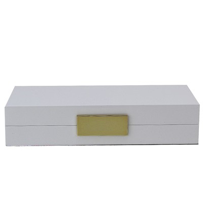 White Lacquer Box With Gold