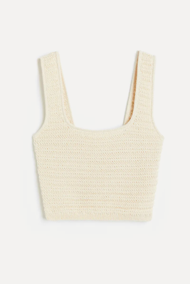 Cropped Crochet-Look Vest Top from H&M
