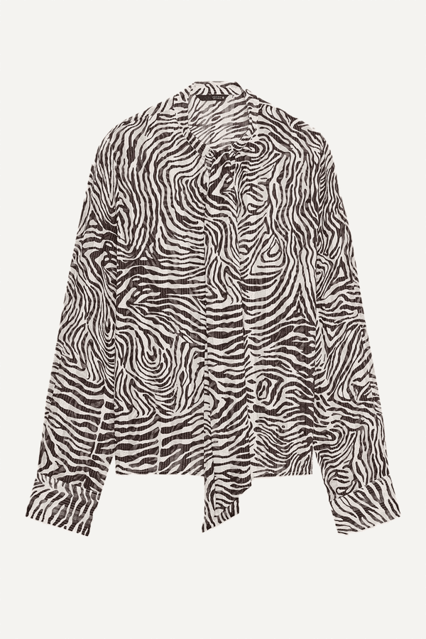 Animal Print Blouse With Bow from  Zara 